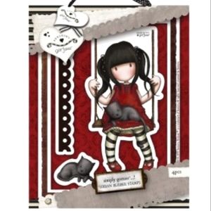 👉*NWT* GORJUSS GIRL STAMP SET~RUBY~URBAN COLLECTION~4pc SET~SANTORO'S